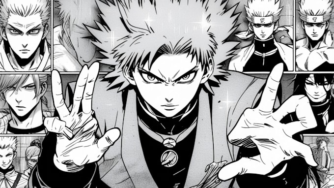 draw manga comic book, webtoon anime illustration for you