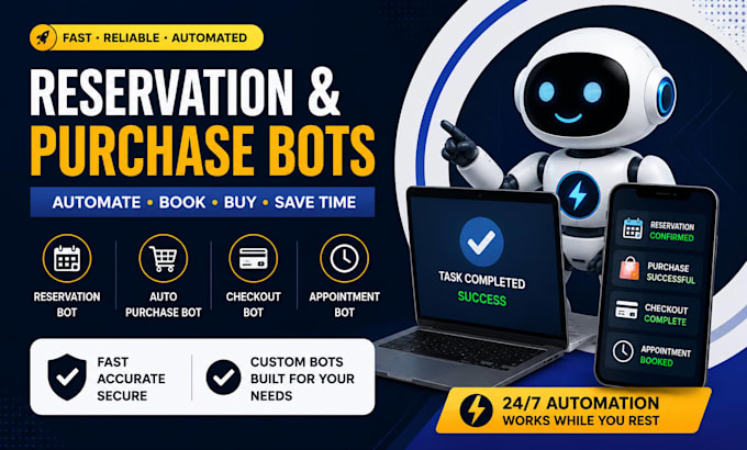 do reservation bot auto purchase bot buying bot checkout bot and appointment bot