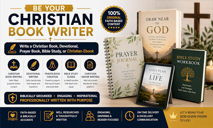 write a christian book, devotional, prayer book, bible study, or christian ebook