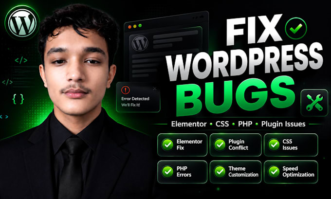 fix wordpress bugs, plugin conflicts, CSS and PHP errors
