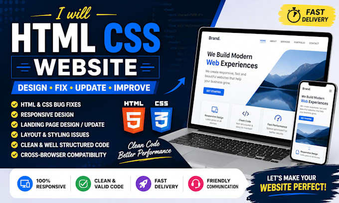 create a responsive HTML CSS website