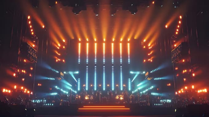 do 3d cgi stage lighting virtual stage design event center concert studio design