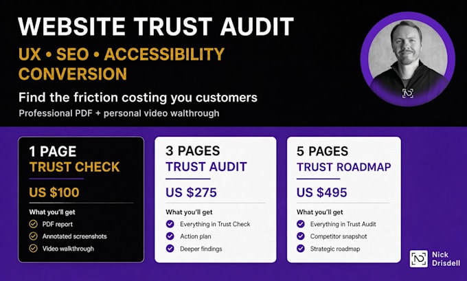 audit your website UX, SEO and accessibility for conversions