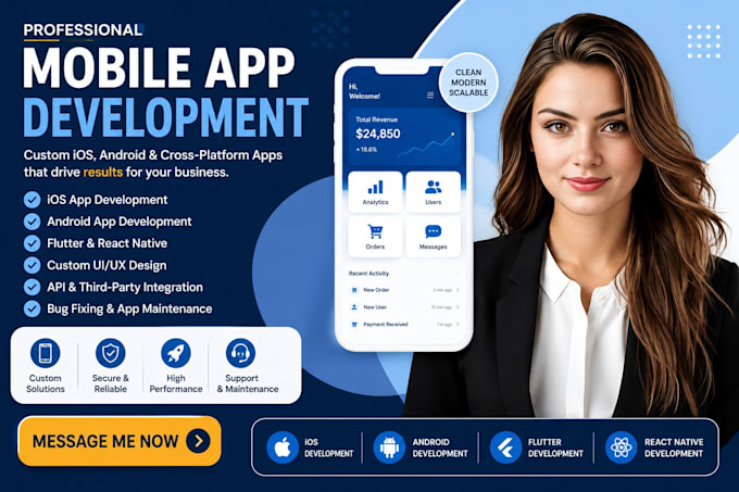 do mobile app development for ios and android with flutter app development