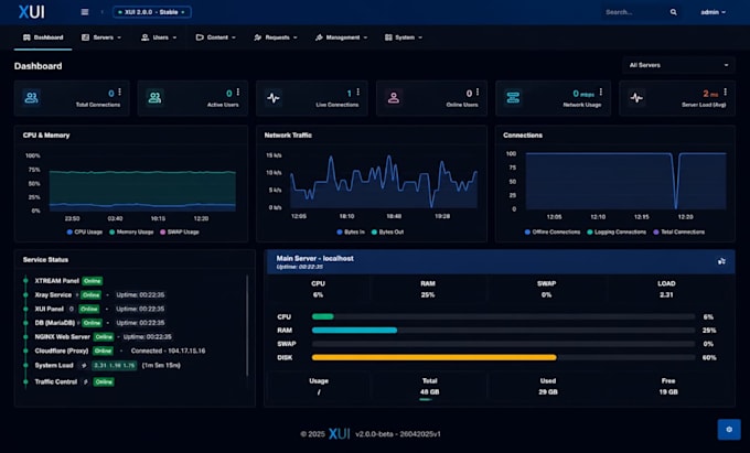 setup powerful xui 2,0 server, api integration, bug fix and maintenance system