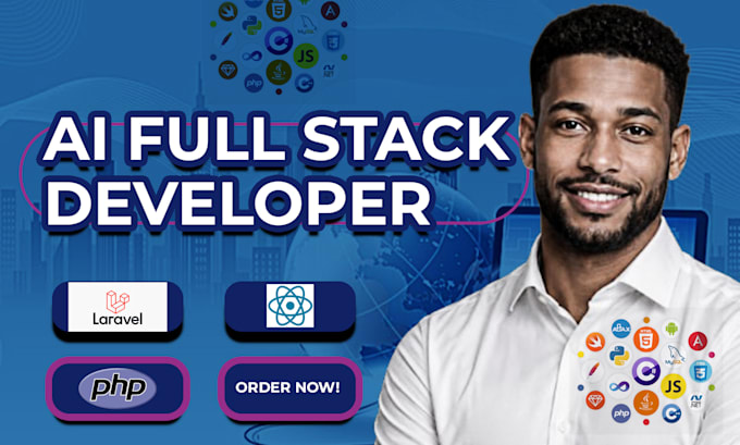 develop a custom ai website as a full stack, front end developer