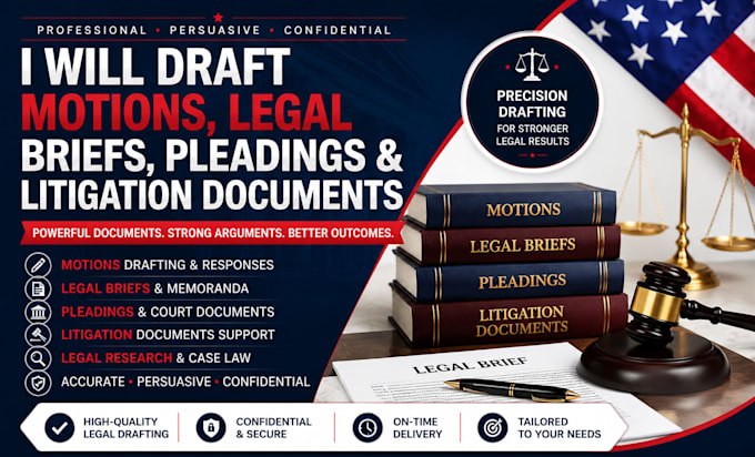 draft motions, legal briefs, pleadings, and litigation documents