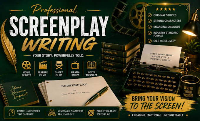 write a compelling movie script, feature film, or screenplay