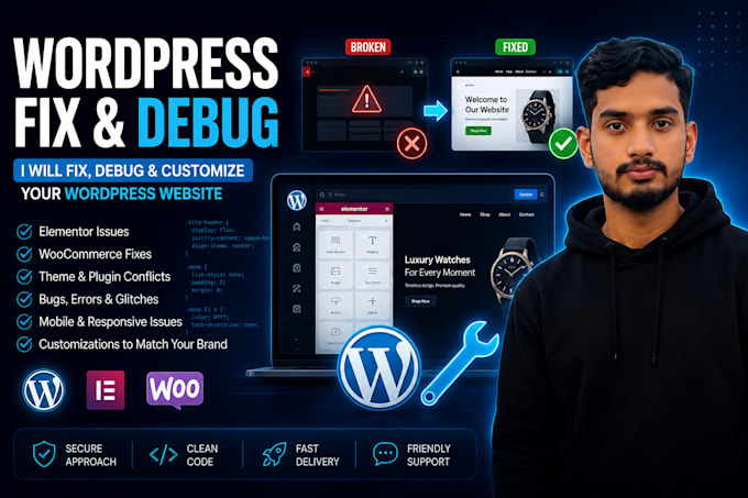 fix, debug and customize your wordpress website