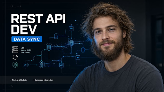 develop rest API integration for react next js and node js and supabase web app