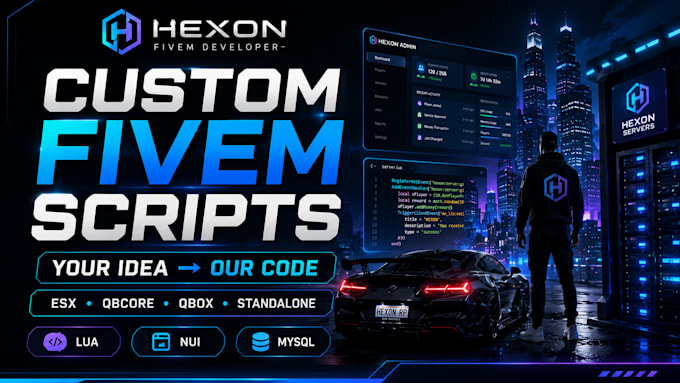 develop a custom fivem esx, qbcore, qbox, or standalone script