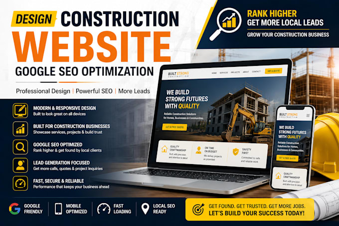 design construction sites with google SEO for more local leads