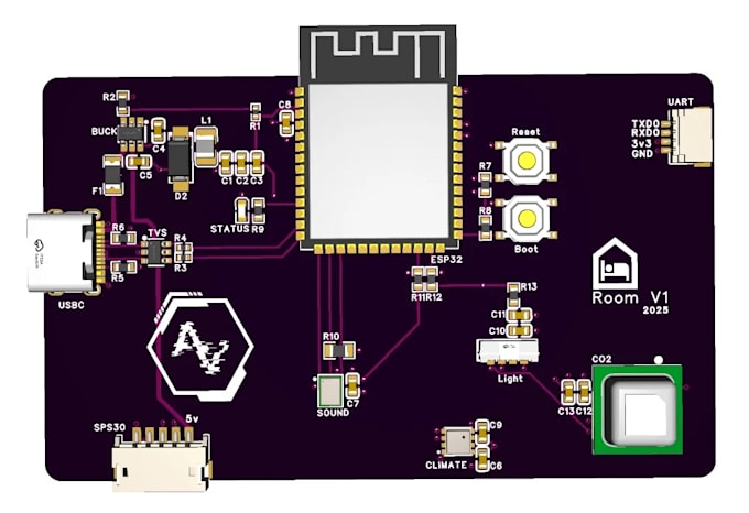 design esp32 sensor and automation pcb with schematic, pcb layout, gerber, bom
