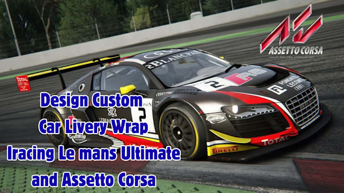 esign custom car livery wrap for iracing, le mans ultimate and assetto corsa