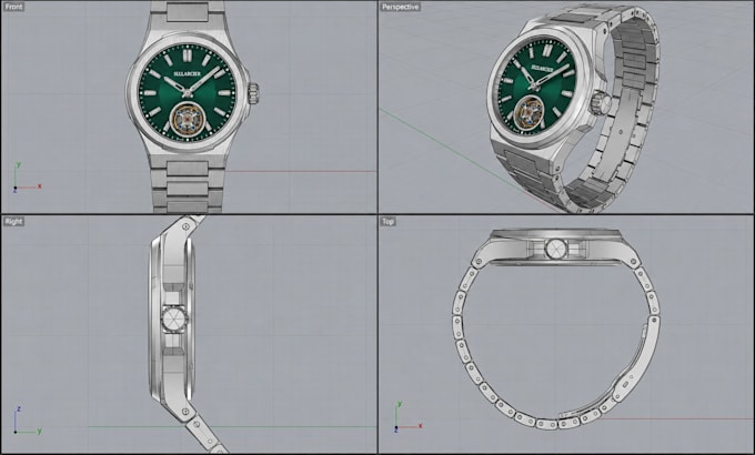 create 3d cad modeling for luxury wristwatch with cnc single prototyping dfm