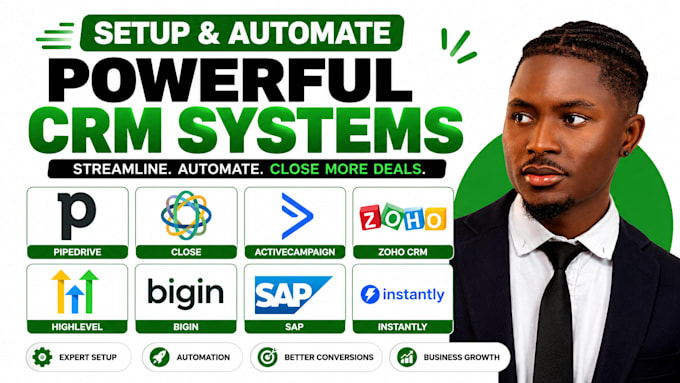 setup pipedrive close activecampaign zoho crm highlevel bigin sap instantly