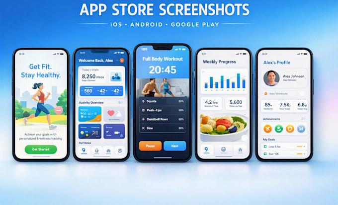 design app store, app store screenshots for ios and google playstore