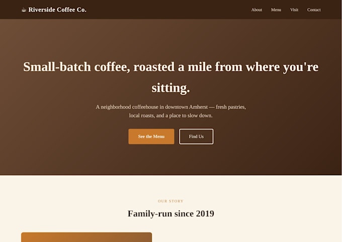design a professional one page website for your small business