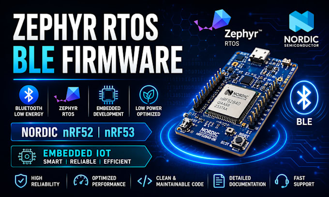 develop zephyr rtos ble firmware for nordic nrf52 nrf53 embedded iot devices