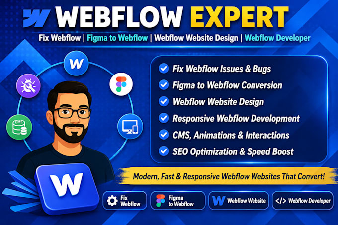 fix webflow convert figma to webflow design webflow website as webflow developer