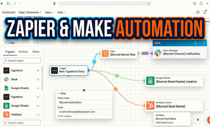 create zapier or make com workflows to automate your business