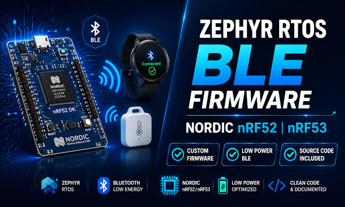 develop zephyr rtos ble firmware for nordic nrf52 and nrf53 devices