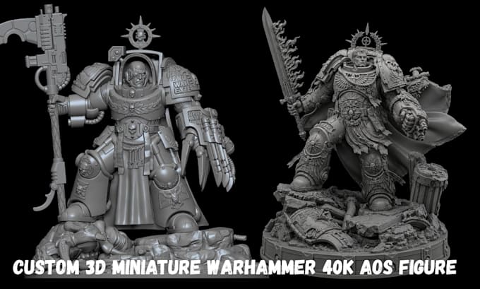 do custom 3d warhammer 40k, aos miniature model dnd stl figures for 3d printing