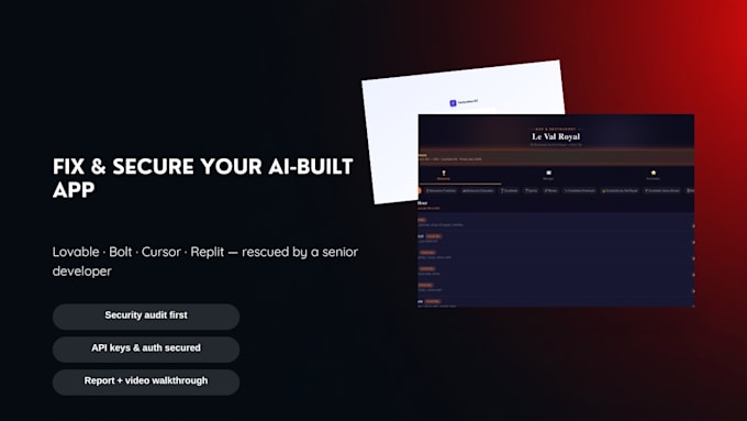 fix, secure and scale your ai generated app from lovable, bolt or cursor
