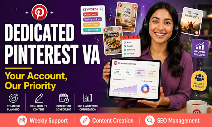 be your pinterest virtual assistant and create engaging pins and boards