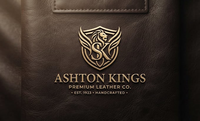 design a premium leather brand logo