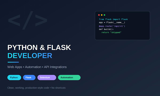 build a python flask web app or automation script for you