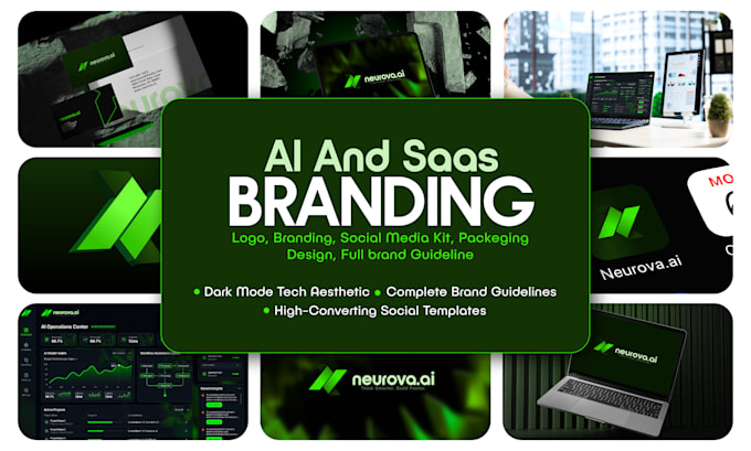 design modern ai and saas brand identity with guidelines