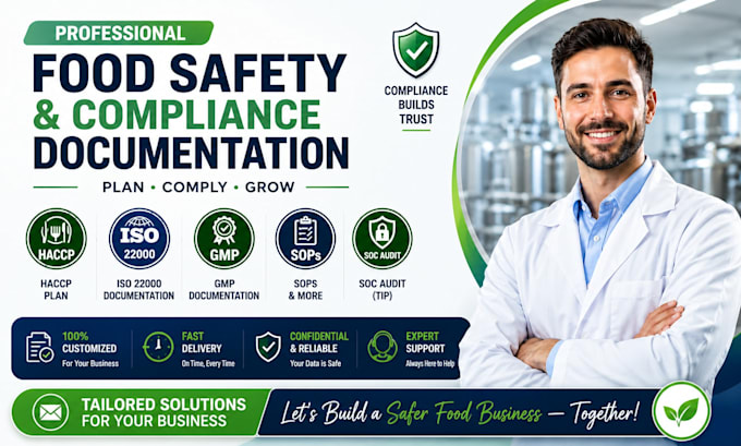 write you haccp plan gmp sops and iso 22000 documentation
