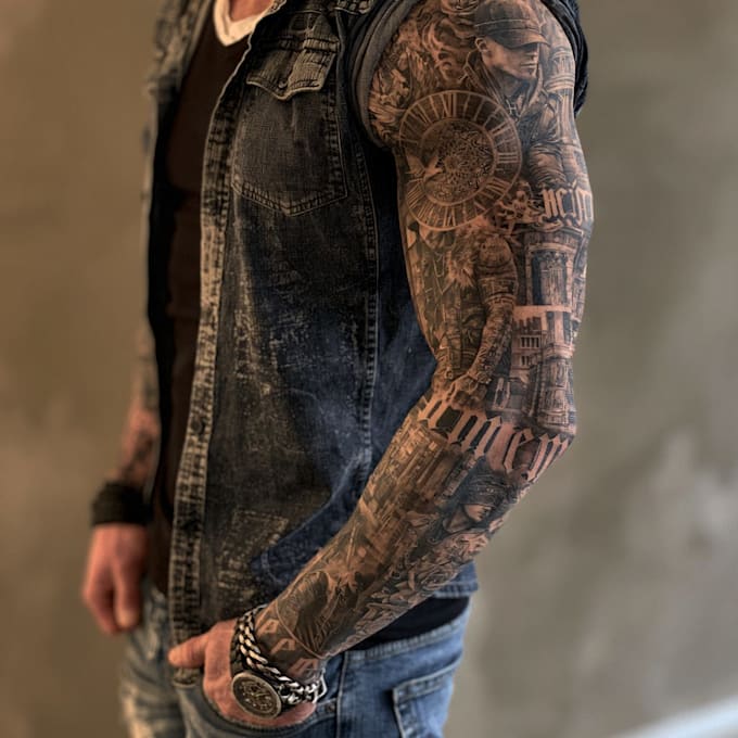 create a beautiful tattoo sleeve art