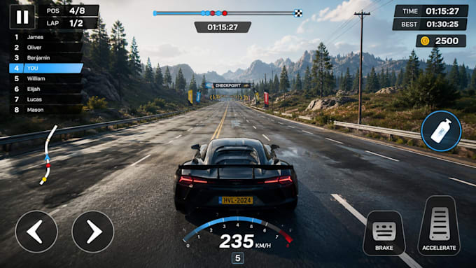 develop a 2d 3d unity racing game
