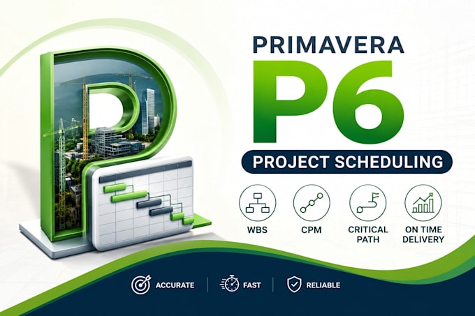 develop primavera p6 project schedule with cpm, wbs and critical path