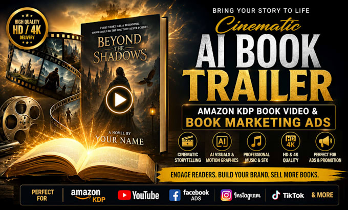 create a cinematic book trailer video