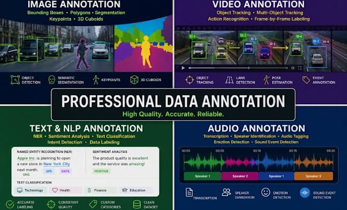 provide video annotation, object tracking, and ai data labeling