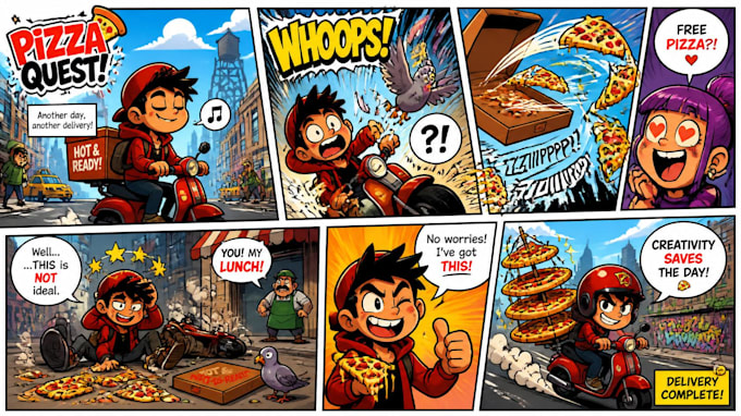 draw a cartoon comic strips, sketch and graphic novel