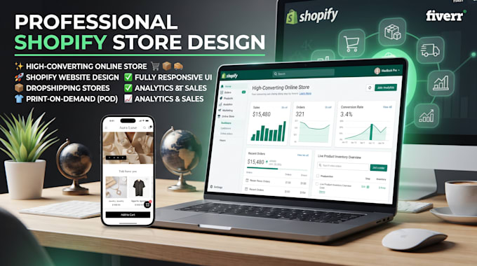 build shopify store design, shopify website, dropshipping store