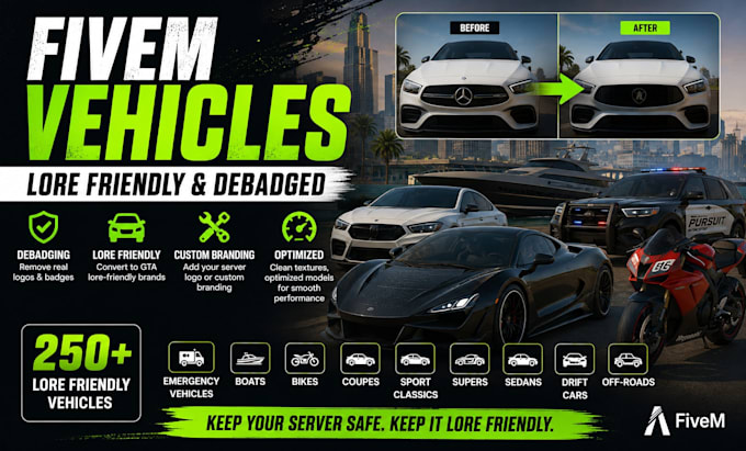 make your fivem vehicles lore friendly and debadged