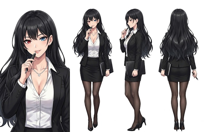 ai character design with turnaround sheet