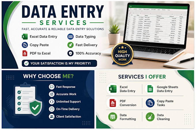 do accurate excel data entry, copy paste and PDF conversion