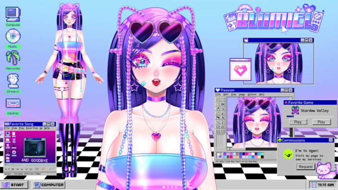design and rigging live2d vtuber model live2d anime style 2d vtuber avatar model