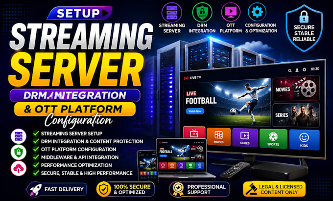 setup streaming server, drm integration, and ott platform configuration