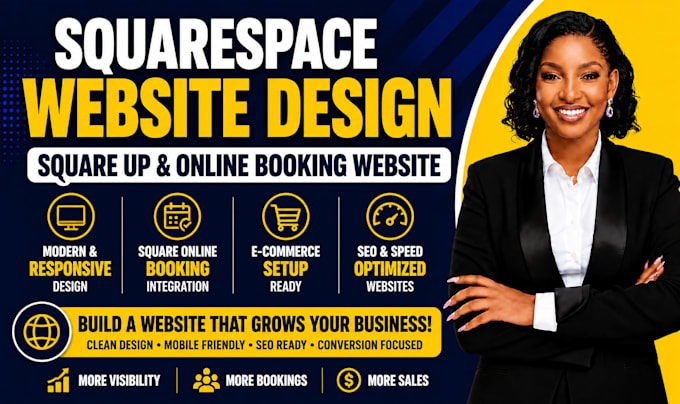 redesign squarespace business website square up, square online booking website