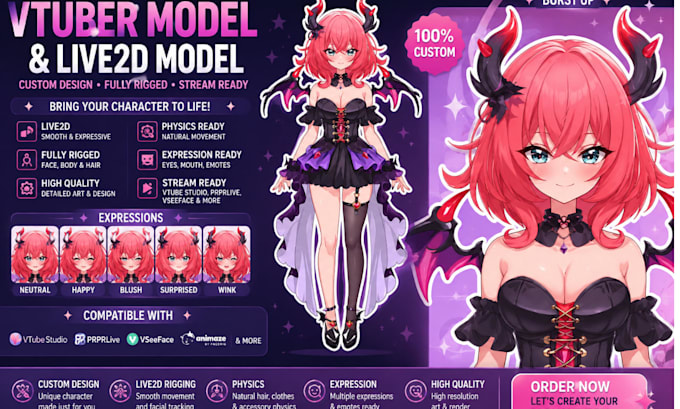 design vtuber model live2d rigging vtuber live2d rigging in vtube studio