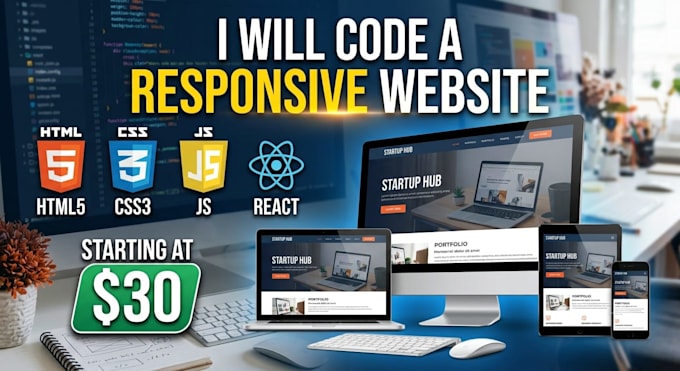modern landing page and website development using HTML CSS tailwind