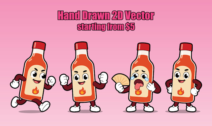 draw simple cute 2d vector cartoon with multiple emotions