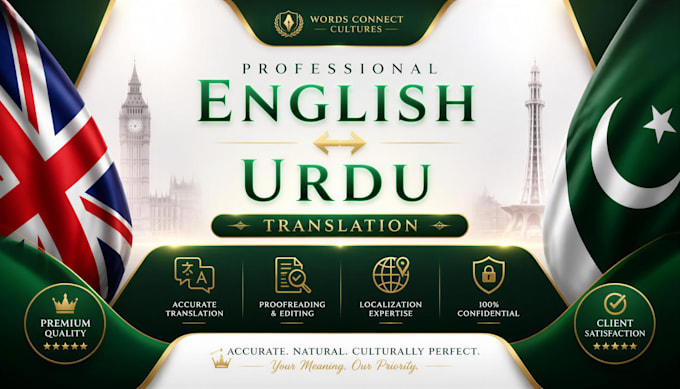 be your english to urdu proofreading and translation